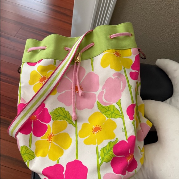 Lilly Pulitzer Pink and Yellow Floral Backpack